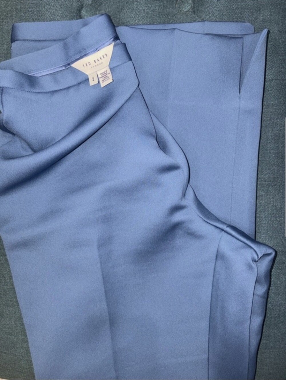 Ted Baker Dusty Blue Satin Trouser 15" Waist.